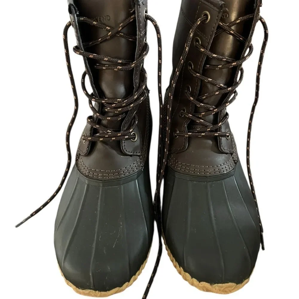 Men's Lands’ End Black and Brown Duck Boots 8D